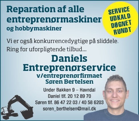 daniels entreprenørservice reparation 013923809